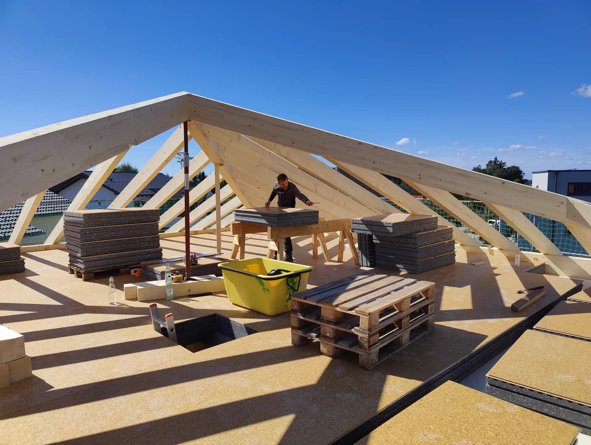Zeltdachstuhl Bodnegg – Innenausbau