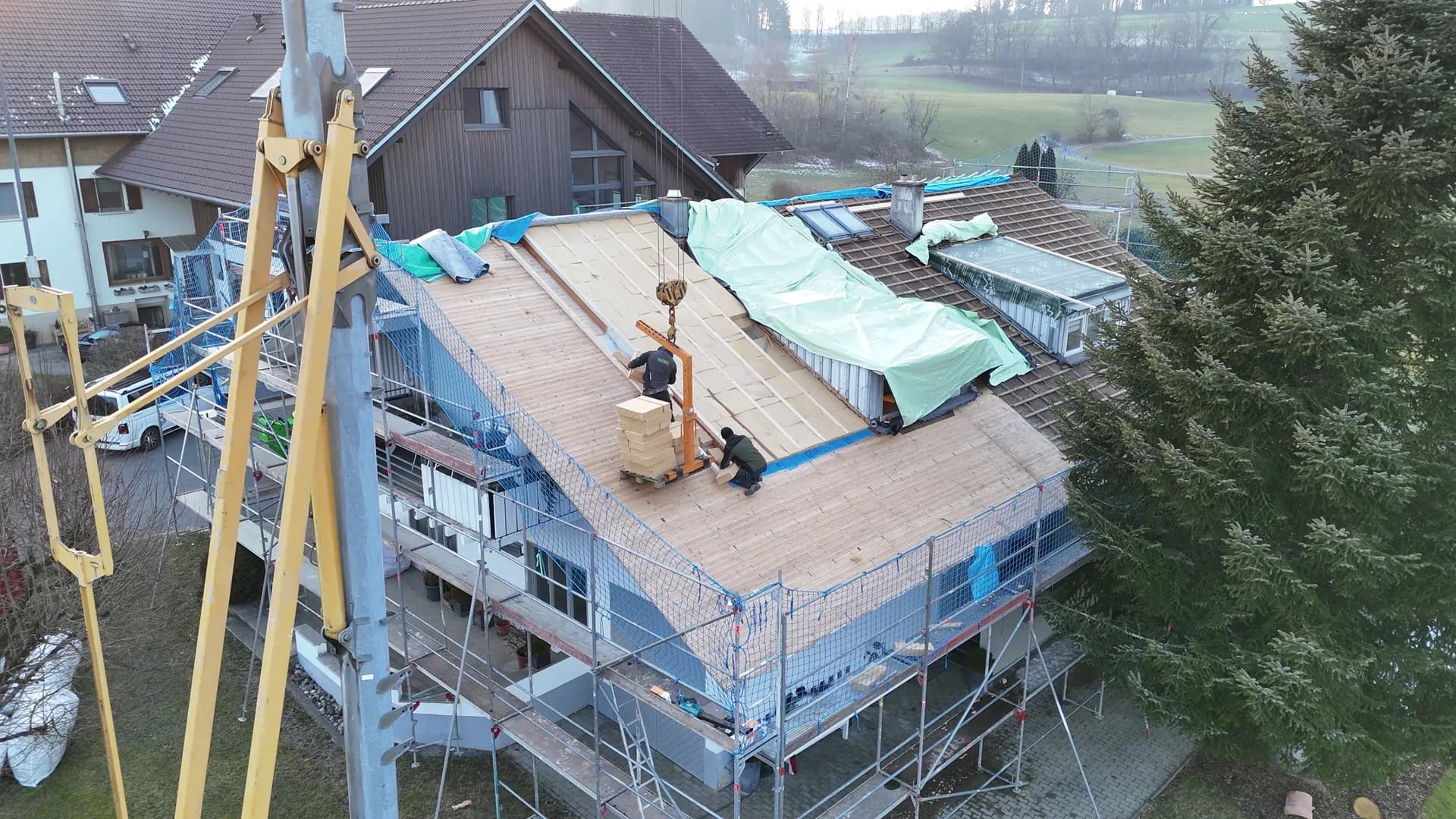 Materialtransport mit dem Kran